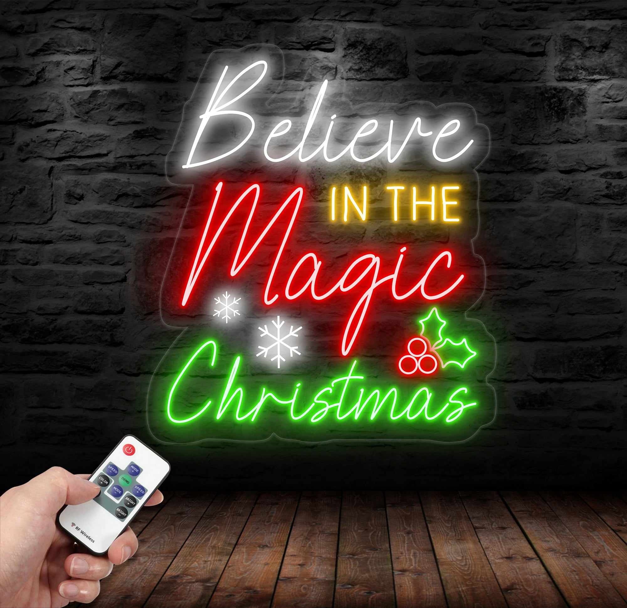 Believe in the Magic of Christmas Neon Sign, Holiday LED Wall Light, Christmas Decor Sign for Home, Custom Festive Christmas Gift