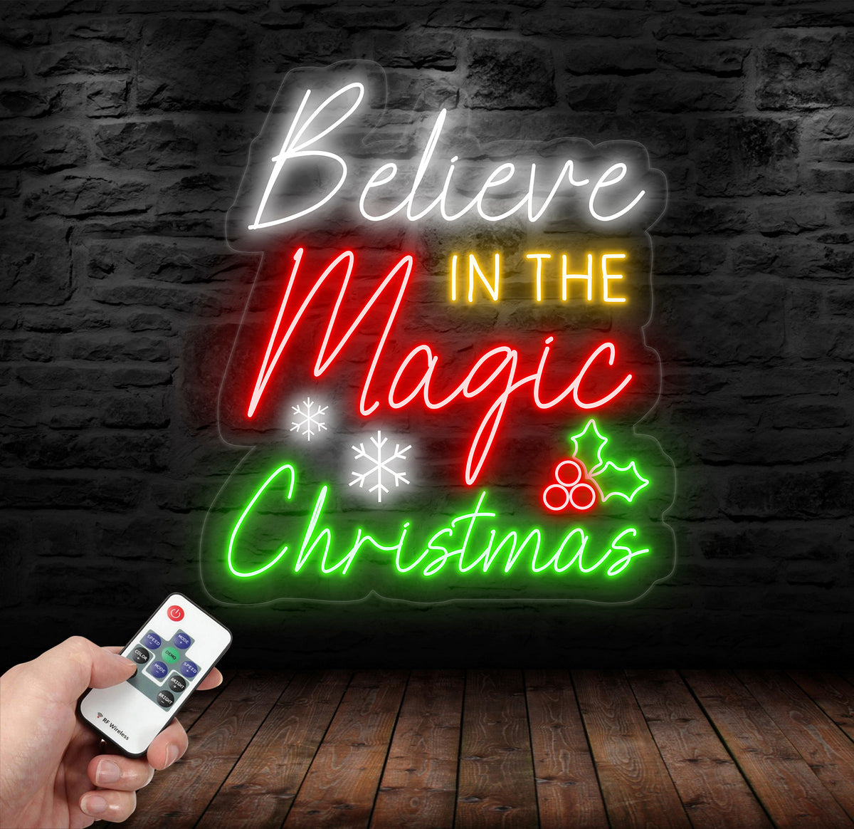 Believe in the Magic of Christmas Neon Sign, Holiday LED Wall Light, Christmas Decor Sign for Home, Custom Festive Christmas Gift
