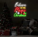 Believe in the Magic of Christmas Neon Sign, Holiday LED Wall Light, Christmas Decor Sign for Home, Custom Festive Christmas Gift