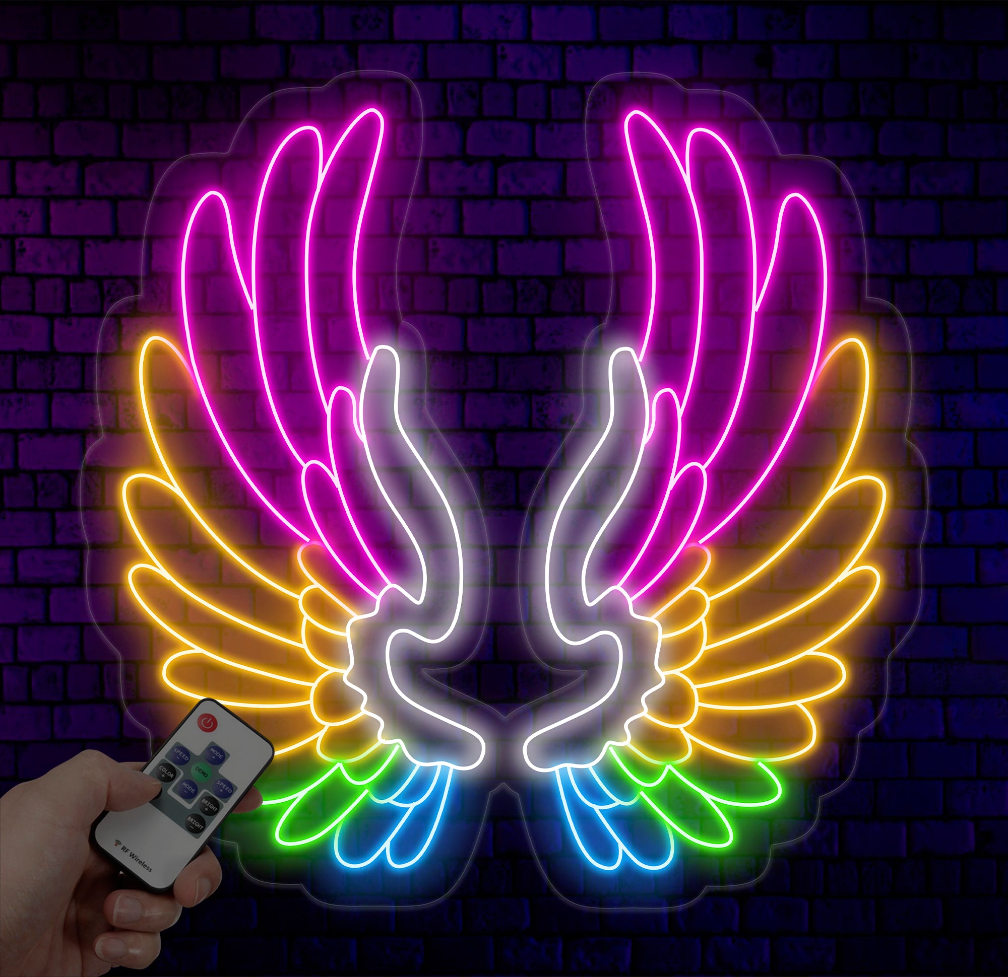 Custom Angel Wings Neon Sign - LED Neon Bar Light, Neon Art Decor for Home, Bar, Party Wall Decor, Personalized Gift, Christmas Gifts