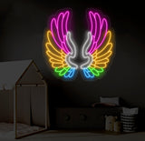 Custom Angel Wings Neon Sign - LED Neon Bar Light, Neon Art Decor for Home, Bar, Party Wall Decor, Personalized Gift, Christmas Gifts