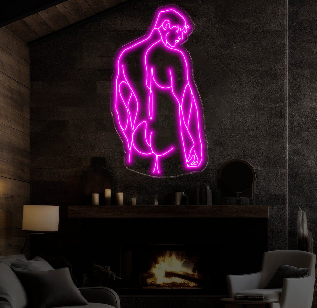 Man Body Neon Sign, Man Bedroom Wall Decor , Masculine Art, Man Wall Art , Man Body Wall Art Sign, Man Art, Gay Love Art Gift