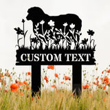 Personalized Floral Sheep Farm Sign, Sheep Metal Stake Decor, Pet Grave Marker, Farmhouse Goat Sign, Barn Decor, Pet Loss Sympathy Gift
