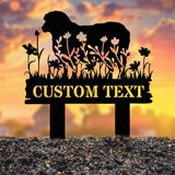 Personalized Floral Sheep Farm Sign, Sheep Metal Stake Decor, Pet Grave Marker, Farmhouse Goat Sign, Barn Decor, Pet Loss Sympathy Gift