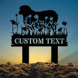 Personalized Floral Sheep Farm Sign, Sheep Metal Stake Decor, Pet Grave Marker, Farmhouse Goat Sign, Barn Decor, Pet Loss Sympathy Gift