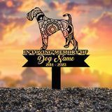 Personalized Airedale Terrier Mandala Garden Stake, Zentangle Yard Art, Dog Memorial Sign, Outdoor Decor, Pet Loss Sympathy Gift
