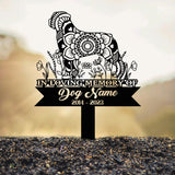 Personalized Rottweiler Mandala Garden Stake, Zentangle Yard Art, Dog Memorial Sign, Outdoor Decor, Pet Loss Sympathy Gift