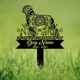 Personalized Rottweiler Mandala Garden Stake, Zentangle Yard Art, Dog Memorial Sign, Outdoor Decor, Pet Loss Sympathy Gift