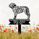Personalized Saint Bernard Mandala Garden Stake, Zentangle Yard Art, Dog Memorial Sign, Outdoor Decor, Pet Loss Sympathy Gift