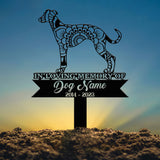 Personalized Wippet Mandala Garden Stake, Zentangle Yard Art, Dog Memorial Sign, Outdoor Decor, Pet Loss Sympathy Gift