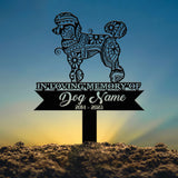 Personalized Poodle Mandala Garden Stake, Zentangle Yard Art, Dog Memorial Sign, Outdoor Decor, Pet Loss Sympathy Gift, Poodle Memorial