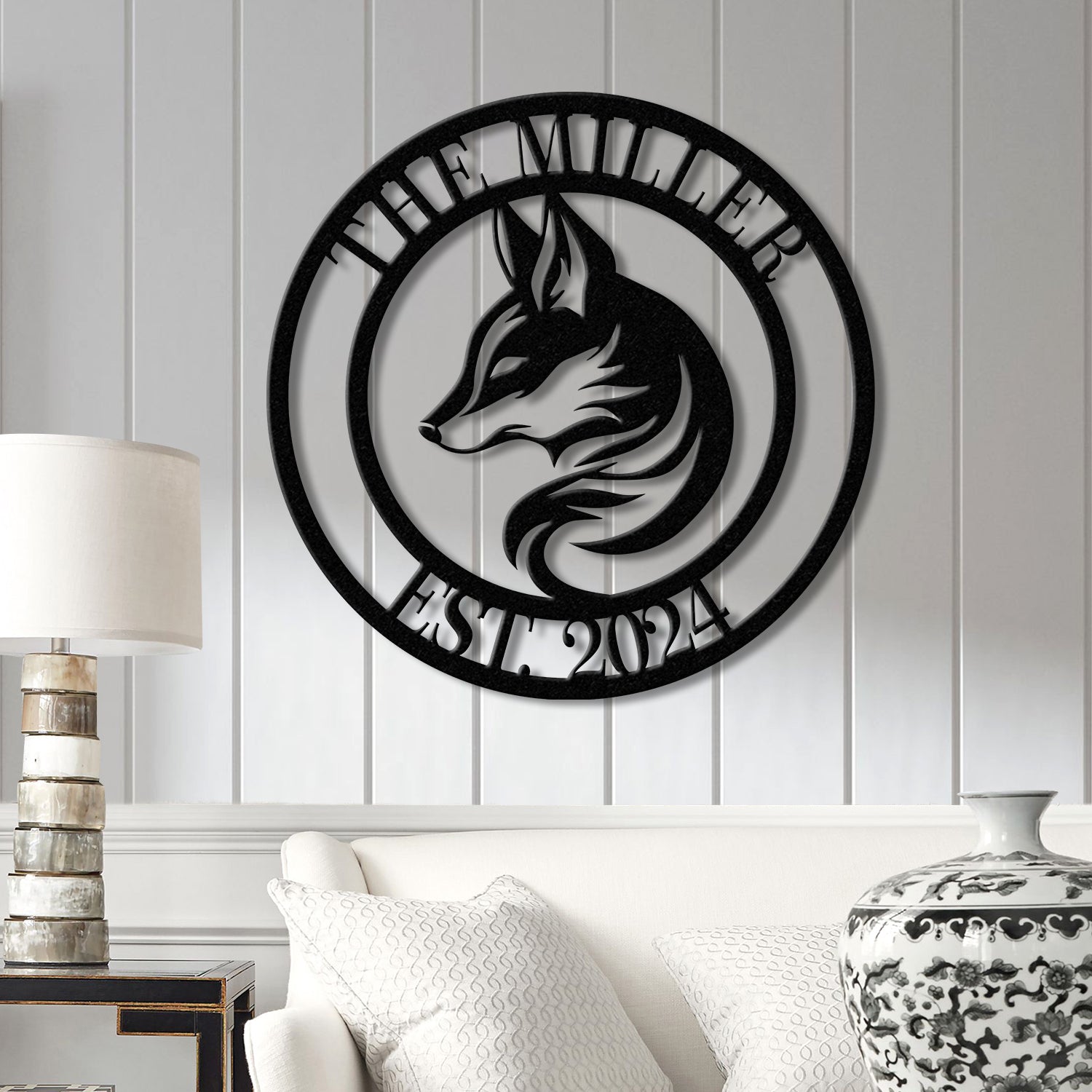 Custom Fox Metal Sign, Personalized Fox Name Wall Art, Fox Cabin Den Decor, Farm Ranch Barn Sign, Fox Wall Decor, Wildlife Lover Gift