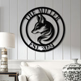 Custom Fox Metal Sign, Personalized Fox Name Wall Art, Fox Cabin Den Decor, Farm Ranch Barn Sign, Fox Wall Decor, Wildlife Lover Gift