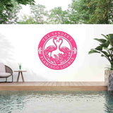 Custom Tropical Flamingos Metal Sign, Personalized Beach Flamingo Metal Sign, Pool Sign, Home Decor For Backyard, Wedding Gift