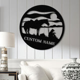 Custom Cowboy Metal Wall Art With LED Light, Personalized Cowboy Name Sign Decoration For Room, Cowboy Metal LED Decor, Custom Cowboy Sign