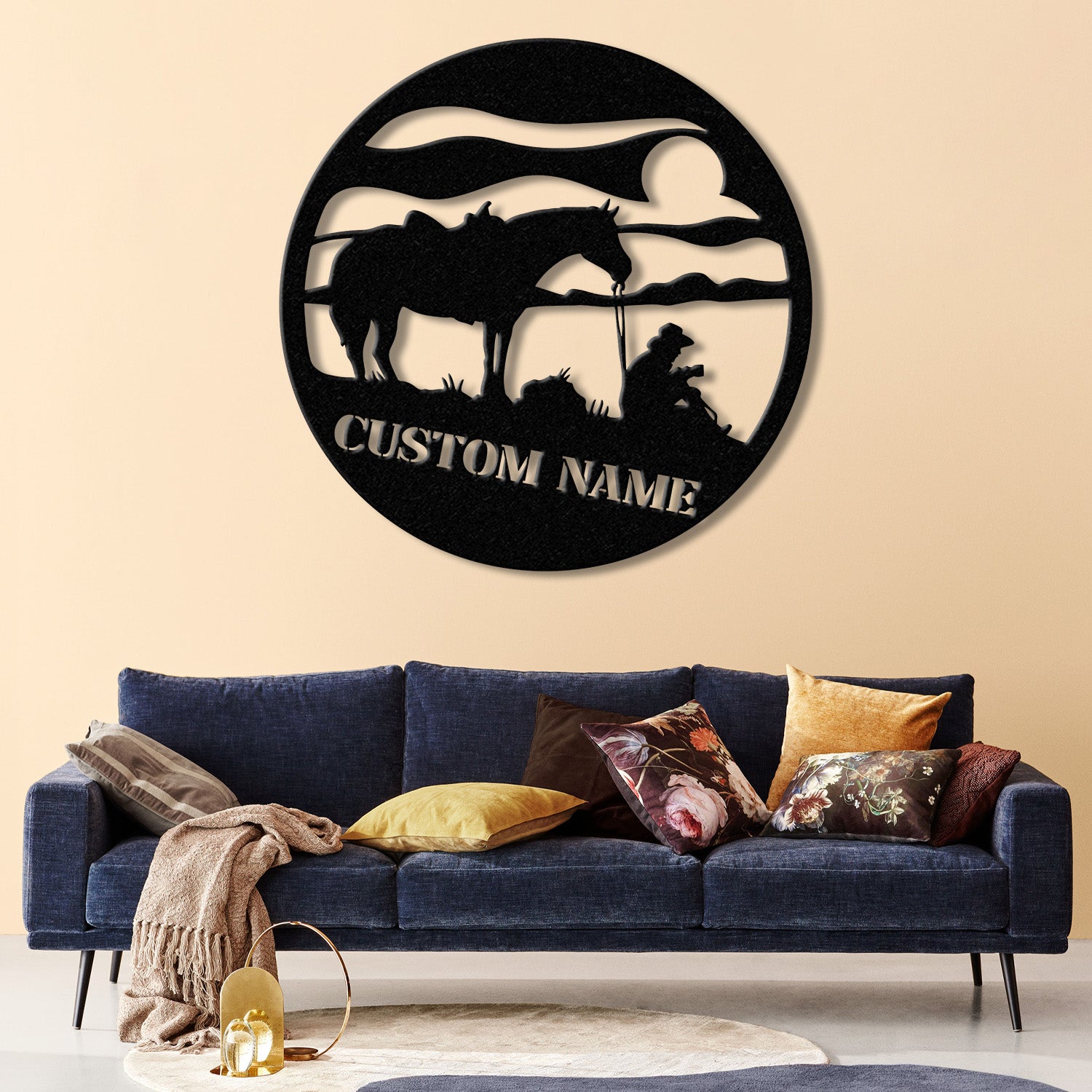 Custom Cowboy Metal Wall Art With LED Light, Personalized Cowboy Name Sign Decoration For Room, Cowboy Metal LED Decor, Custom Cowboy Sign