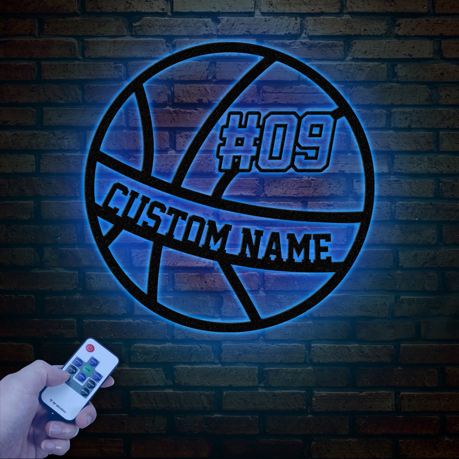 Custom Basketball LED Light, Sports Wall Sign with Name and Number, Ideal Gift for Athletes, Nursery Decor, Kids Name Sign