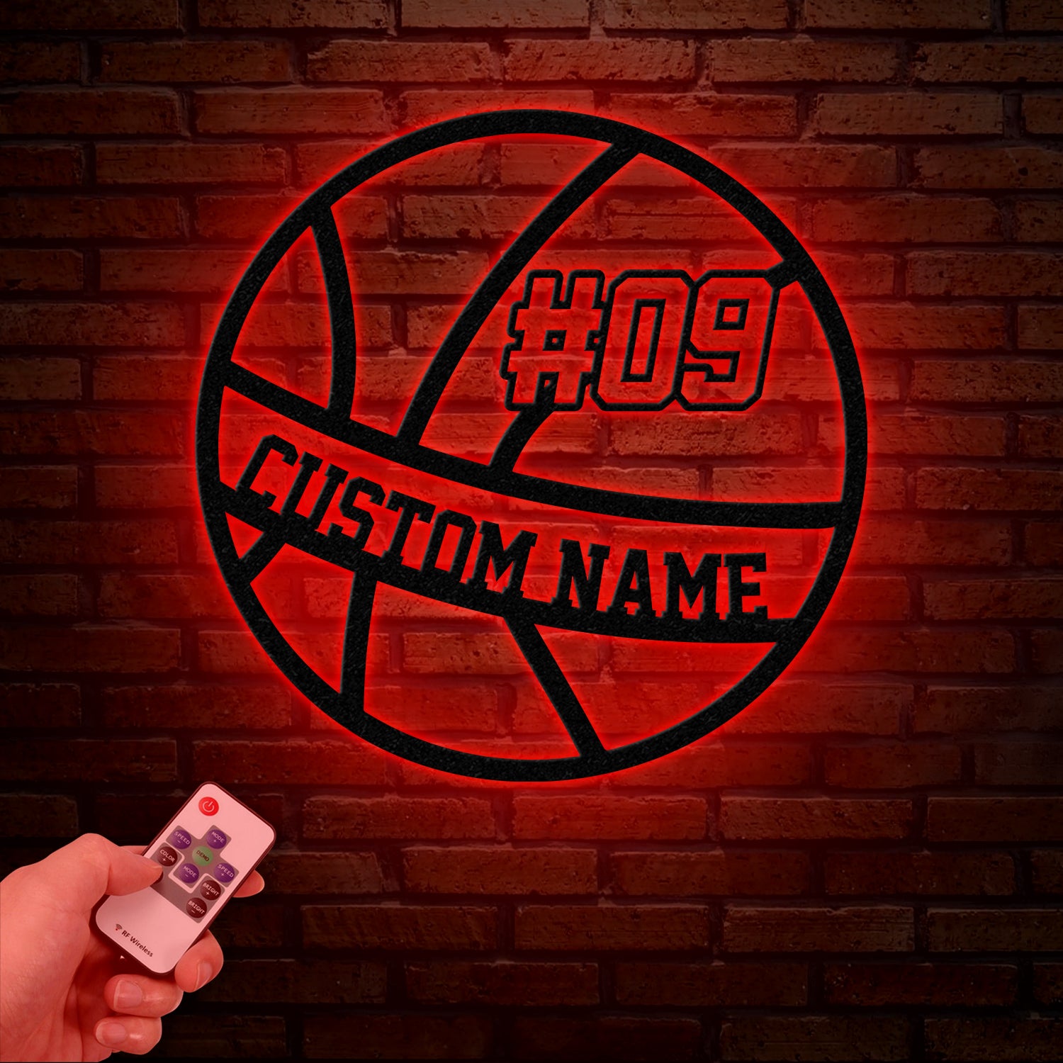 Custom Basketball LED Light, Sports Wall Sign with Name and Number, Ideal Gift for Athletes, Nursery Decor, Kids Name Sign