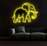 Elephant Neon Sign, Custom LED Elephant Light for Kids Room, Safari Animal Decor, Jungle Theme Wall Art, Elephant Lover Gift, Unique Neon Sign for Home Decor