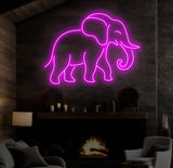 Elephant Neon Sign, Custom LED Elephant Light for Kids Room, Safari Animal Decor, Jungle Theme Wall Art, Elephant Lover Gift, Unique Neon Sign for Home Decor