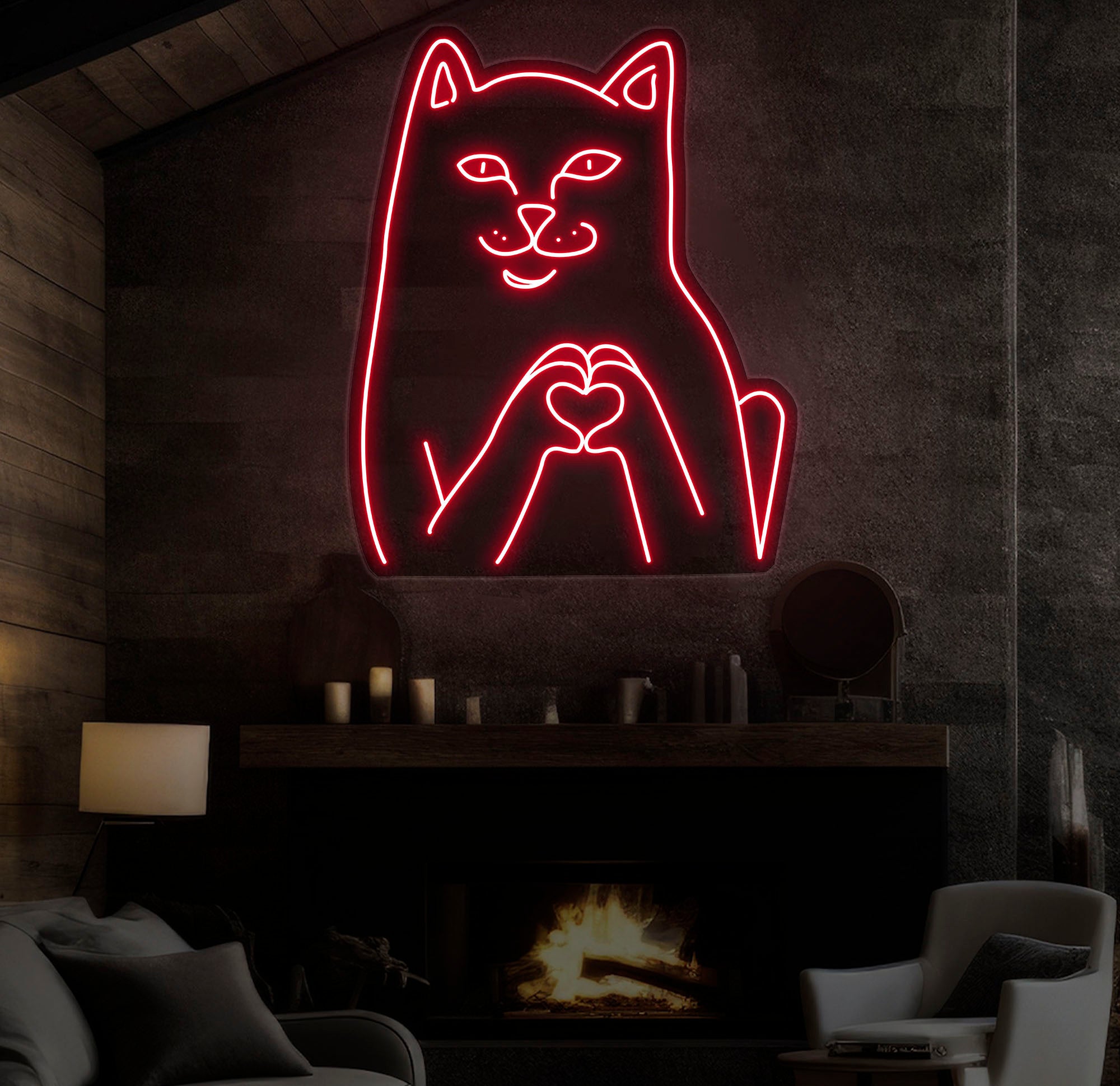 Customizable Funny Cat Neon Sign – Color-Changing LED Wall Light – Playful and Unique Neon Art for Home or Game Room