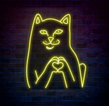 Customizable Funny Cat Neon Sign – Color-Changing LED Wall Light – Playful and Unique Neon Art for Home or Game Room