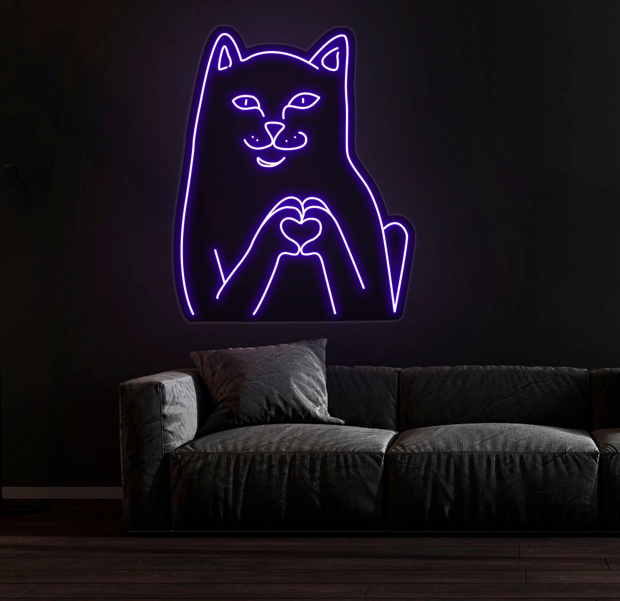 Customizable Funny Cat Neon Sign – Color-Changing LED Wall Light – Playful and Unique Neon Art for Home or Game Room