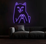 Customizable Funny Cat Neon Sign – Color-Changing LED Wall Light – Playful and Unique Neon Art for Home or Game Room