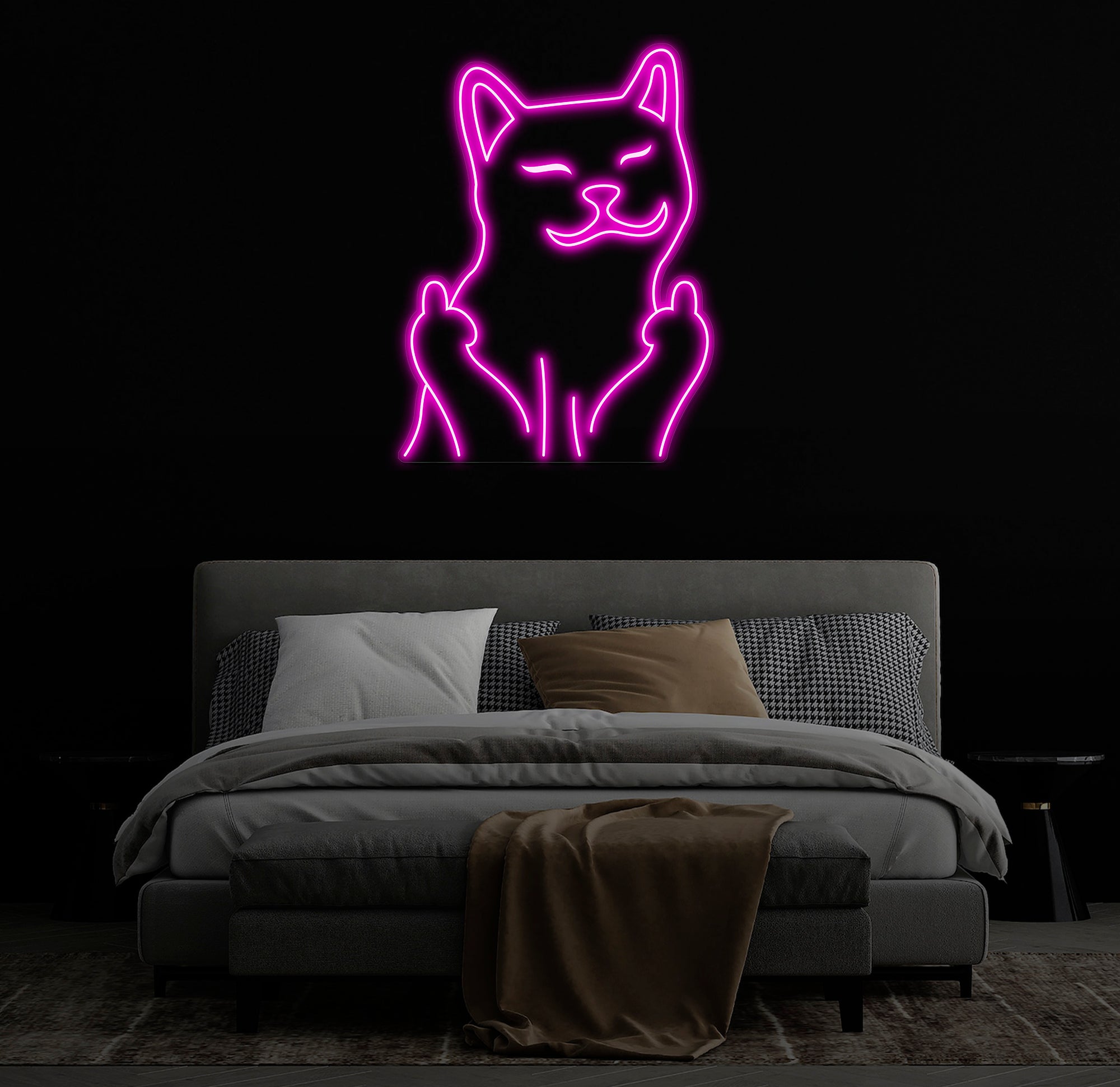 Funny Cat Neon Sign – Playful LED Neon Light for Home, Bar, or Game Room – Cool Cat Wall Art for Animal Lovers and Unique Decor
