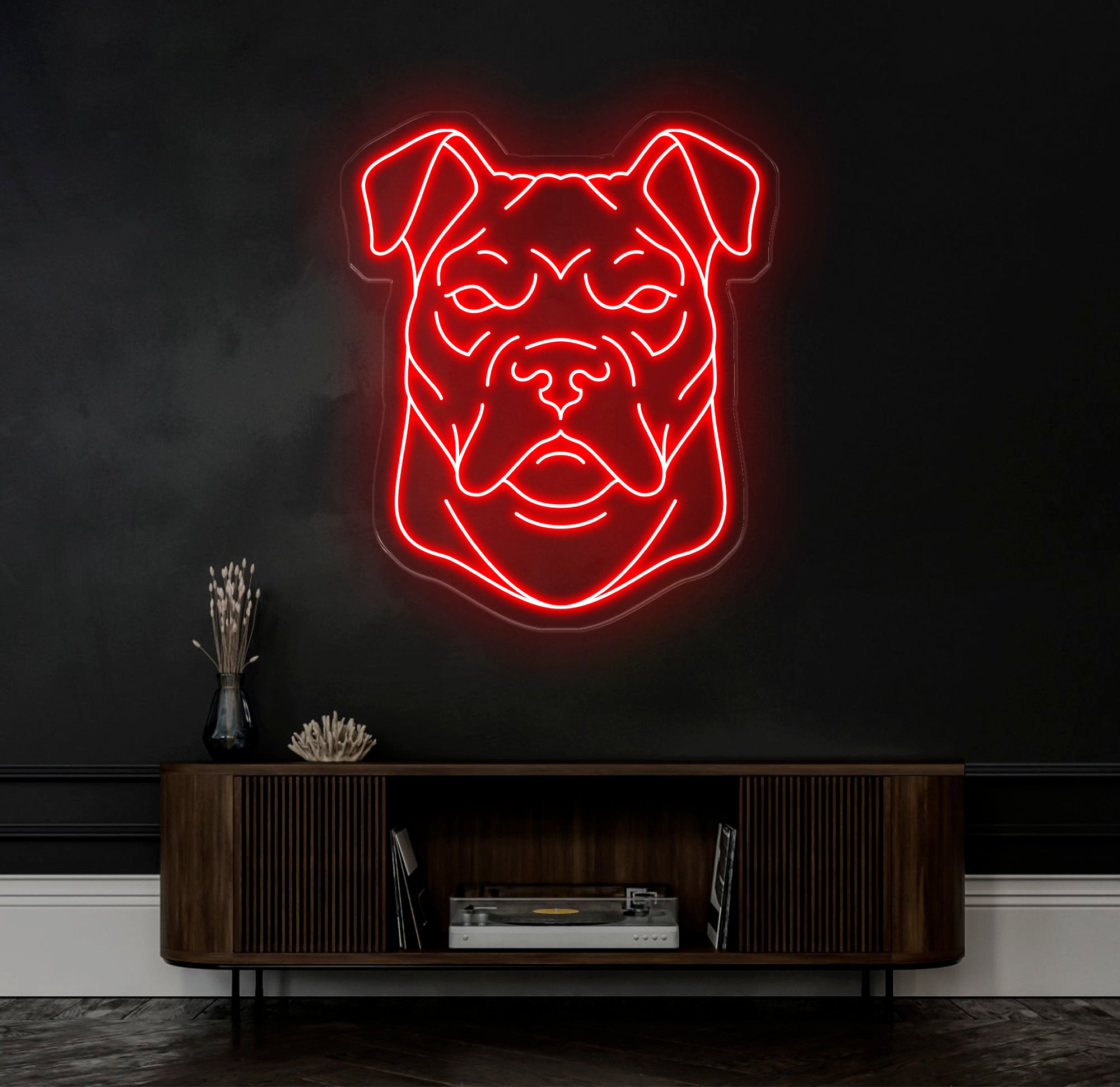 Multi-Color Pit Bull Neon Sign – Custom LED Neon Wall Light for Home, Office, or Pet Café – Unique Gift for Pit Bull and Dog Lovers