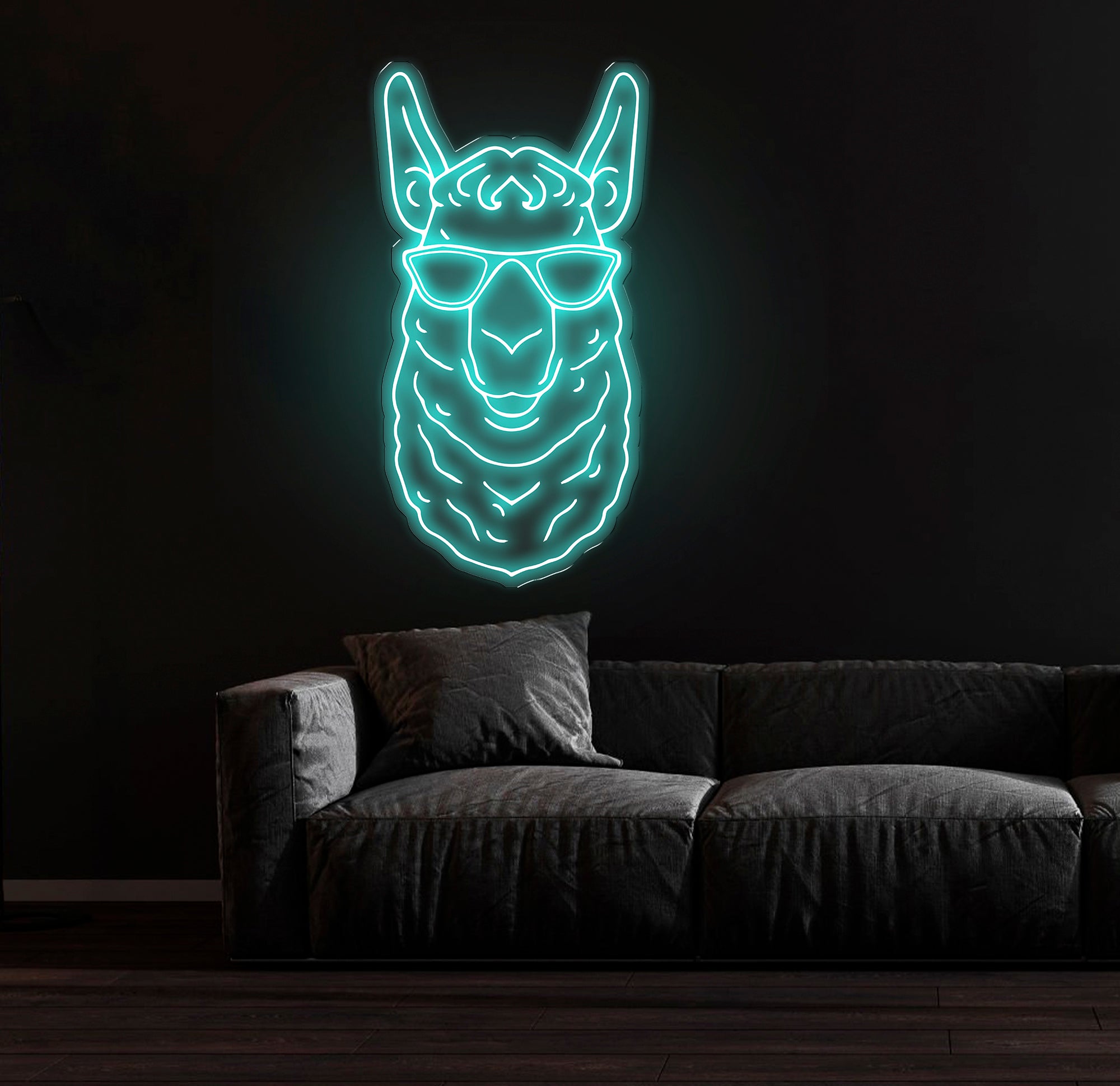 Cool Llama Neon Sign with Sunglasses, Custom Animal Neon Light, Funny Llama Wall Decor, Neon Art for Kids Room, Llama Lover Gift