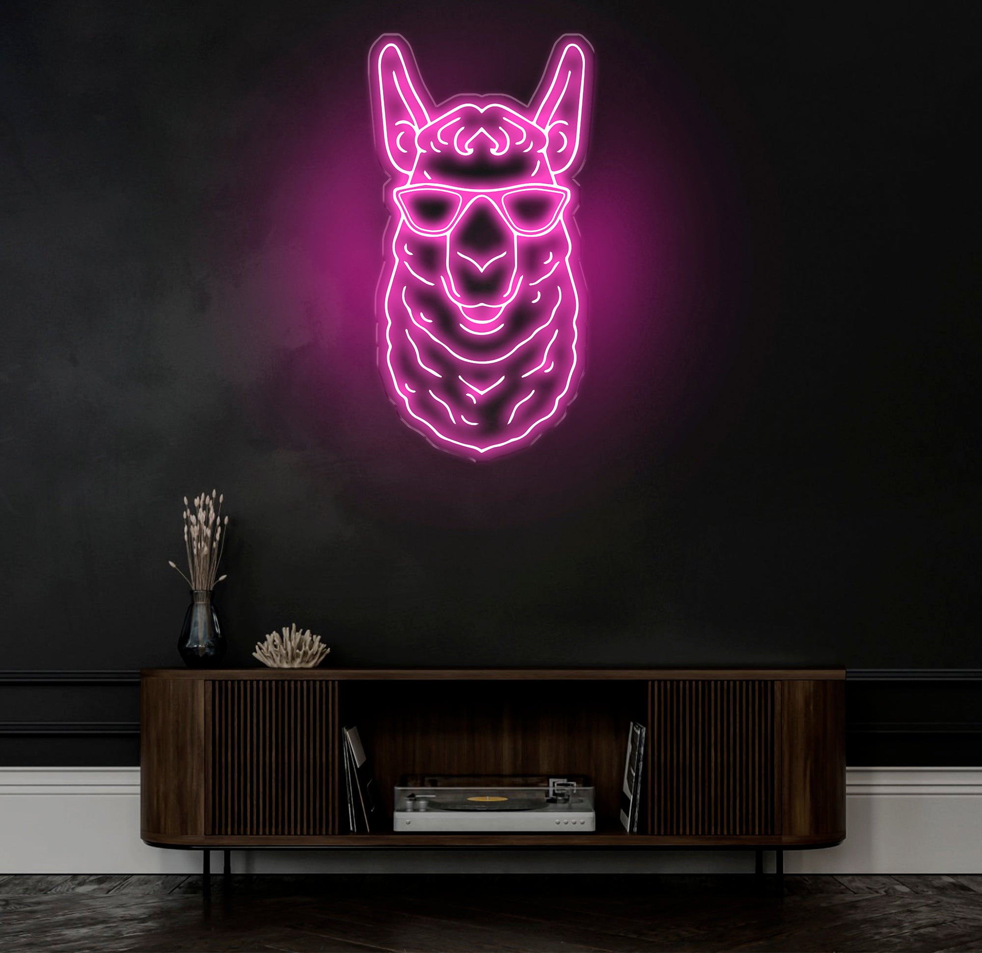 Cool Llama Neon Sign with Sunglasses, Custom Animal Neon Light, Funny Llama Wall Decor, Neon Art for Kids Room, Llama Lover Gift