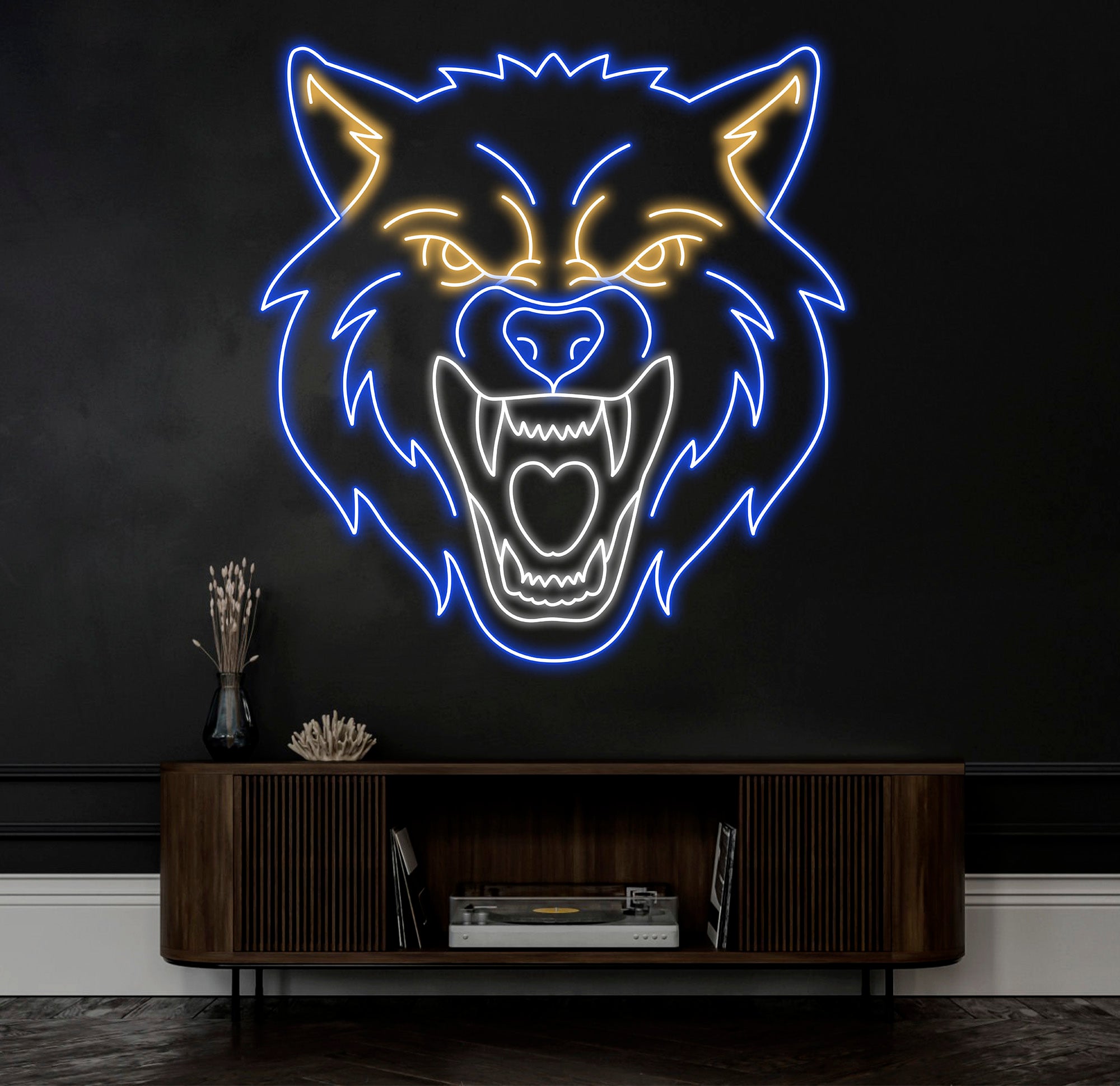 Fierce Wolf Neon Sign, Custom Wolf Wall Art, Animal Neon Light for Game Room, Cool Neon Art for Bar Decor, Gift for Wolf Lovers