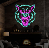 Fierce Wolf Neon Sign, Custom Wolf Wall Art, Animal Neon Light for Game Room, Cool Neon Art for Bar Decor, Gift for Wolf Lovers