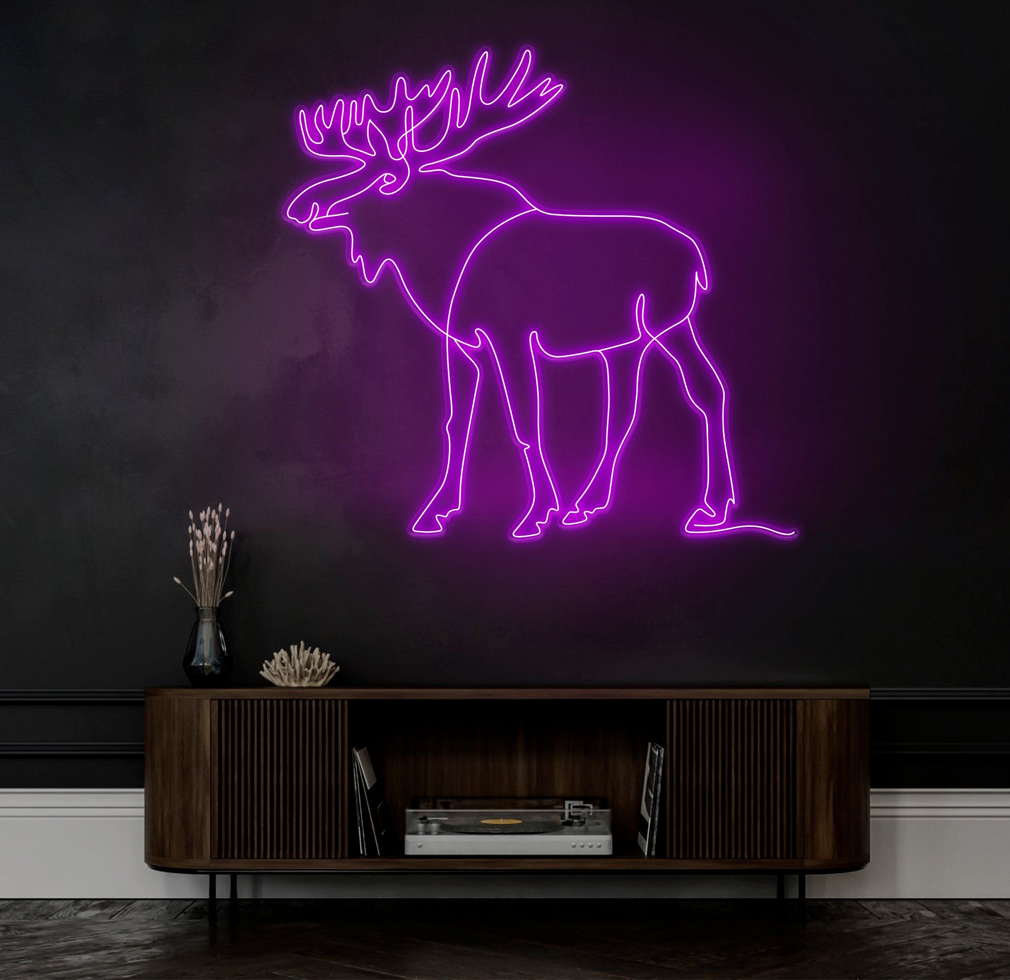 Custom Moose Neon Sign, Personalized Animal LED Wall Art, Rustic Cabin Neon Light, Unique Home Decor, Hunting Lodge Gift
