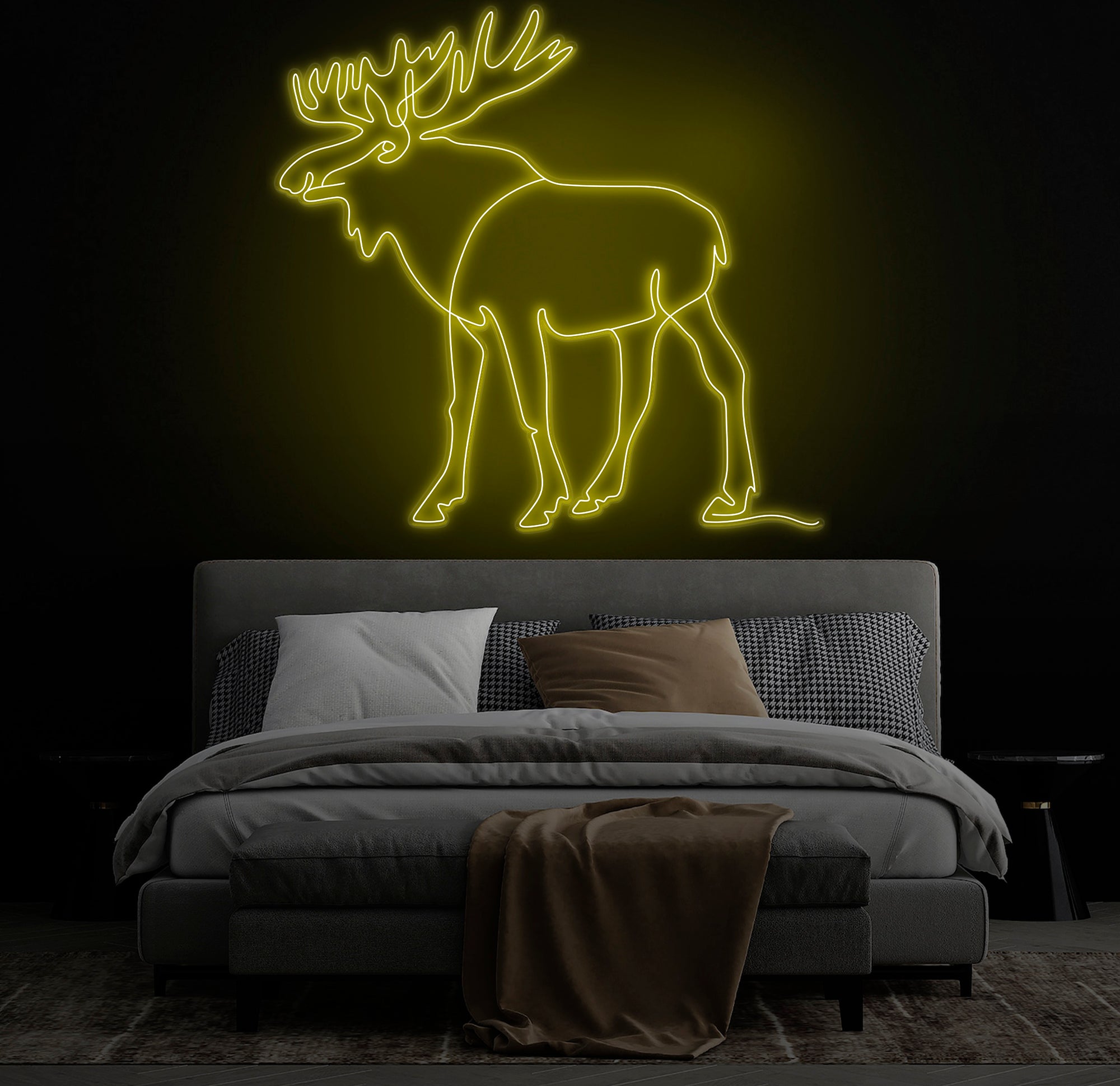 Custom Moose Neon Sign, Personalized Animal LED Wall Art, Rustic Cabin Neon Light, Unique Home Decor, Hunting Lodge Gift