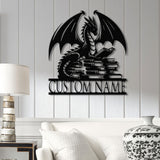 Custom Book Dragon Metal Sign with Led Lights, Personalized Bookish Dragon Wall Art, Book Lover Gifts, Reading Gifts, Library Decor
