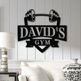 Personalized Gym Name Metal Sign, Custom Bodybuilder Name Sign, Barbell Gym Wall Hanging, Fitness Center Wall Art, Gym-Center Wall Sign