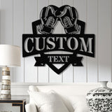 Custom Boxing Gloves Metal Wall Art with LED Light, Personalized Boxer Name Sign, Gym Room Decor, Man Cave Gift, Christmas Birthday Present