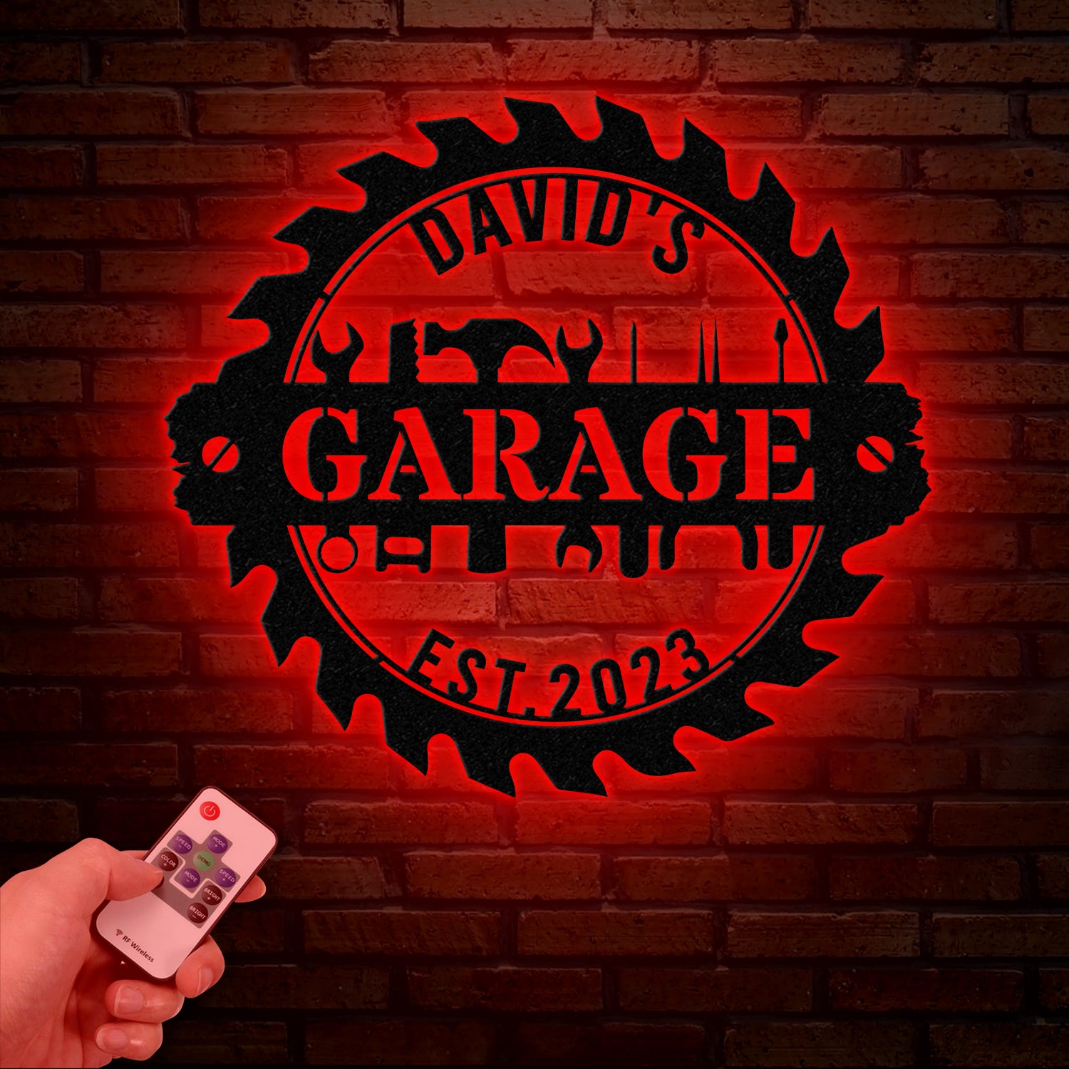 Personalized LED Workshop Sign, Custom Metal Garage Sign, Dad or Grandpa Gift, Papa's Workshop Wall Art, Christmas Gift for Dad