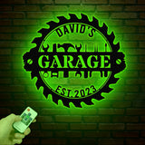 Personalized LED Workshop Sign, Custom Metal Garage Sign, Dad or Grandpa Gift, Papa's Workshop Wall Art, Christmas Gift for Dad