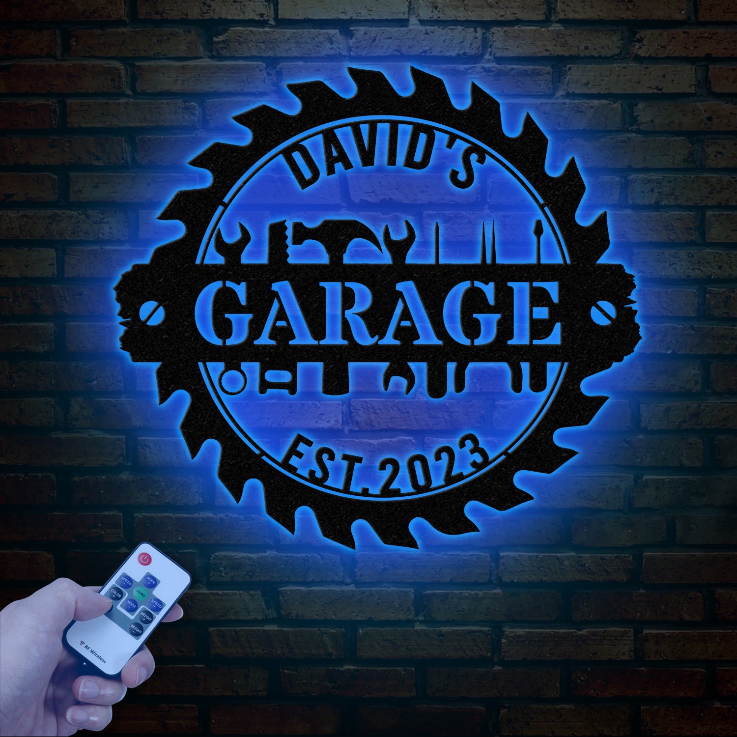 Personalized LED Workshop Sign, Custom Metal Garage Sign, Dad or Grandpa Gift, Papa's Workshop Wall Art, Christmas Gift for Dad