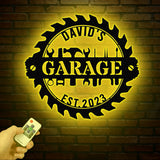 Personalized LED Workshop Sign, Custom Metal Garage Sign, Dad or Grandpa Gift, Papa's Workshop Wall Art, Christmas Gift for Dad