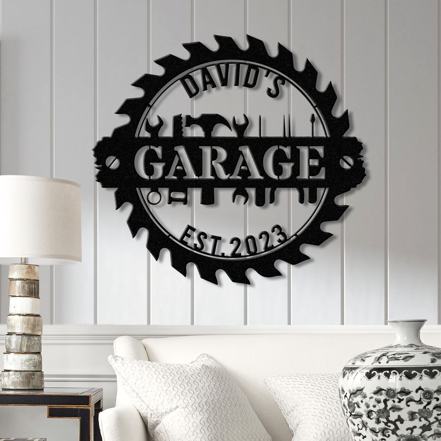 Personalized LED Workshop Sign, Custom Metal Garage Sign, Dad or Grandpa Gift, Papa's Workshop Wall Art, Christmas Gift for Dad
