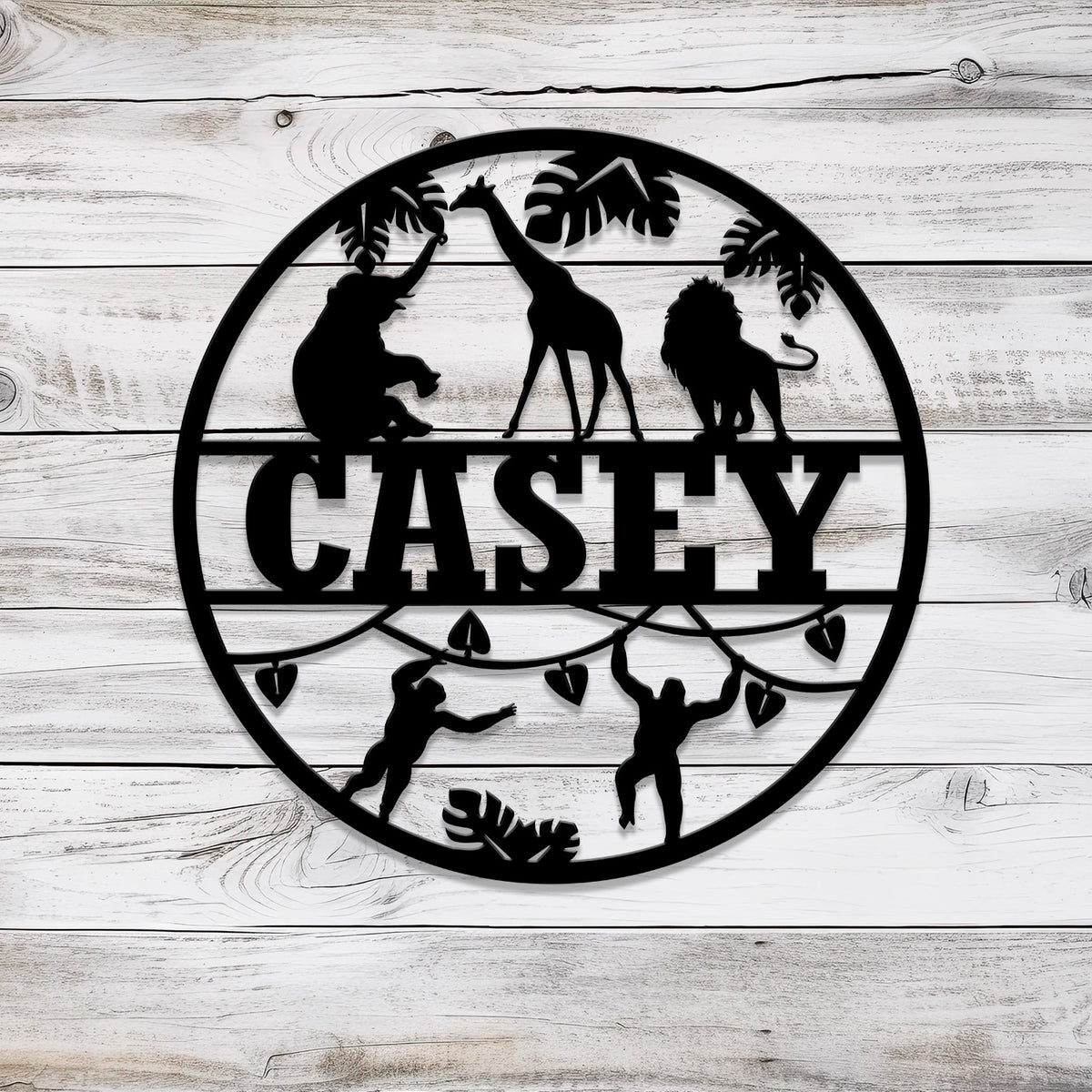 Custom Safari Animals Name Sign, Metal Safari Sign, Metal Wall Art, Safari Nursery Decor, Animal Name Sign, Kid's Nursery Decor