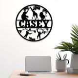 Custom Safari Animals Name Sign, Metal Safari Sign, Metal Wall Art, Safari Nursery Decor, Animal Name Sign, Kid's Nursery Decor