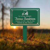 Personalized Golf Cart Memorial Yard Sign – In Loving Memory Garden Stake – Custom Outdoor Memorial Plaque for Golf Lovers