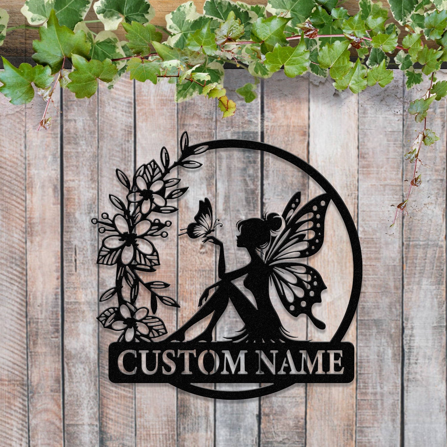 Custom Fairy Metal Garden Sign, Flower Garden Sign, Fairy Garden Decor, Outdoor Garden Yard Decor, Metal Fairy Garden Art, Gardener Gift