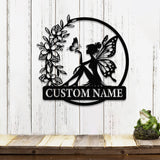 Custom Fairy Metal Garden Sign, Flower Garden Sign, Fairy Garden Decor, Outdoor Garden Yard Decor, Metal Fairy Garden Art, Gardener Gift