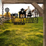 Custom Metal Farm Entrance Sign, Personalized Ranch Sign, Large Family Name Plaque, Established Barn Decor, Family Name Sign Gift